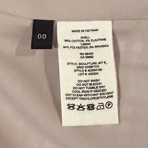 Theory Sculpture Grid Stretch Printed Zip Jacket Ivory Multi Tan NWT 00 Designer - Picture 13 of 16